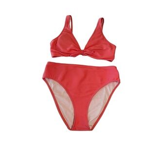 Womens Coral Peach Orange Bikini 2 Piece Swimsuit XL